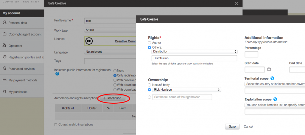 Multiple inscriptions screencap