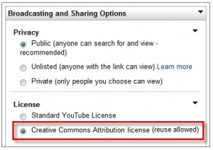 Standard YouTube License | Creative Commons license | Safe Creative