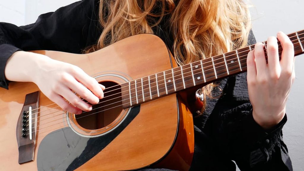 woman composing a song