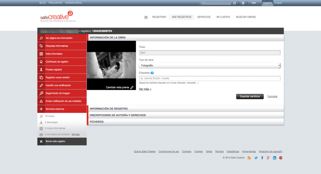 Editar registro - nueva visualización