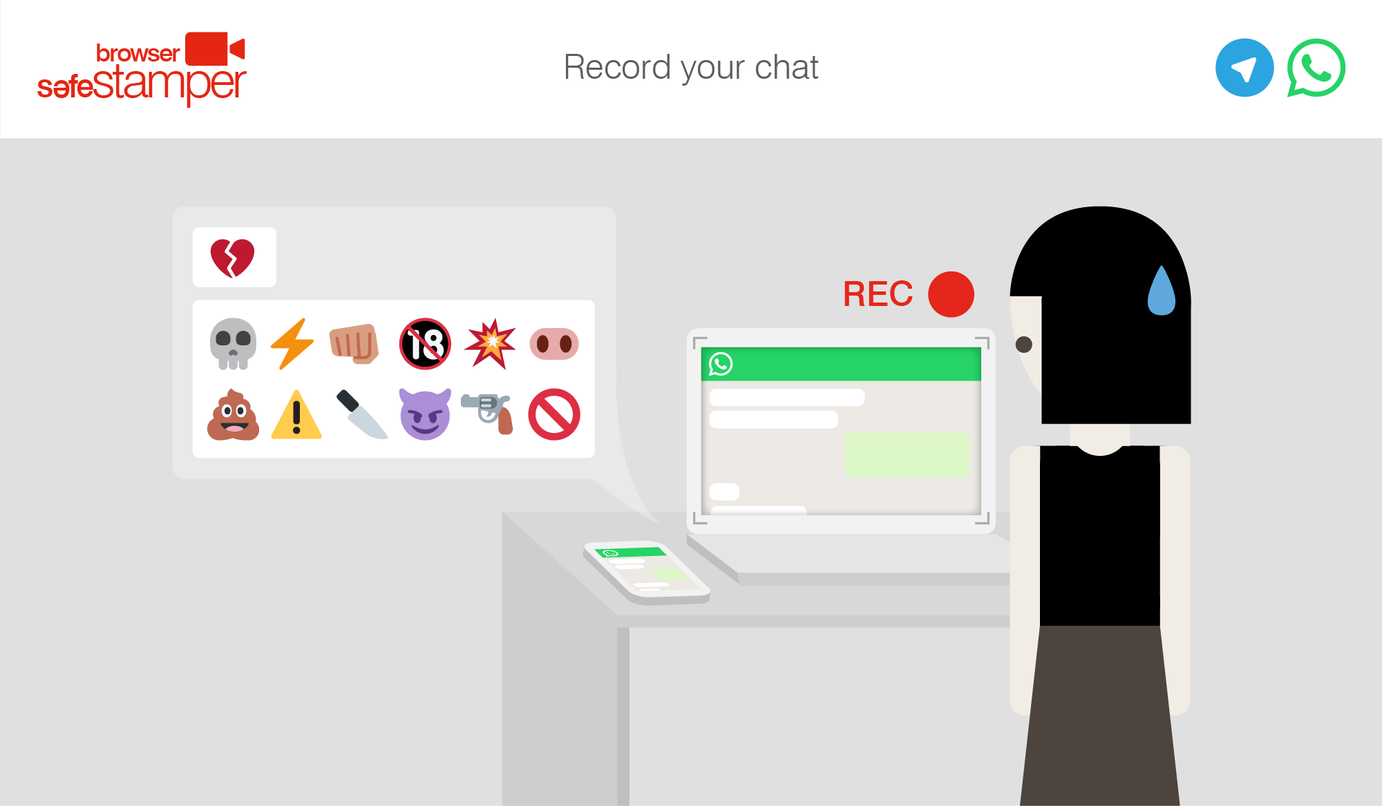 Safe Stamper Browser | Grabar WhatsApp / Telegram | Vídeo certificado
